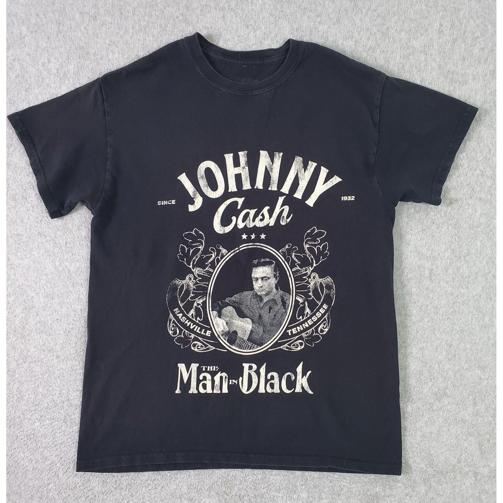 Johnny Cash Shirt Mens Medium Black Man In Black Nashville Tennessee Graphic Tee